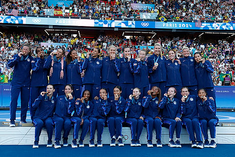 2024 Paris Olympics women's Football: United States players celebrates gold medal